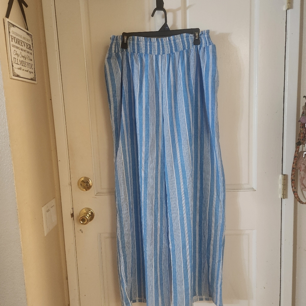 Wild Fable Blue strip Wide Leg Beach Pants